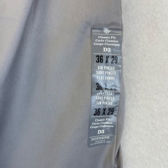 Dockers Mens Gray Cotton Blend Iron Free Straight Fit Khaki Pants Sz 36x29 - New - Picture 8 of 12